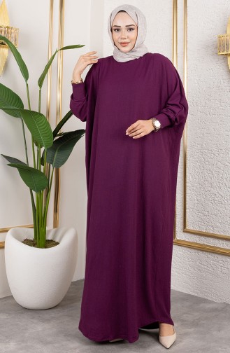 Robe En Crêpe à Manches Chauve-souris 2000-04 Violet 2000-04
