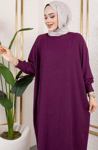 Robe En Crêpe à Manches Chauve-souris 2000-04 Violet 2000-04