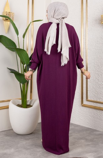 Robe En Crêpe à Manches Chauve-souris 2000-04 Violet 2000-04