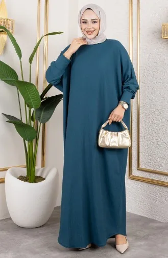 Robe En Crêpe à Manches Chauve-souris 2000-07 Pétrole 2000-07