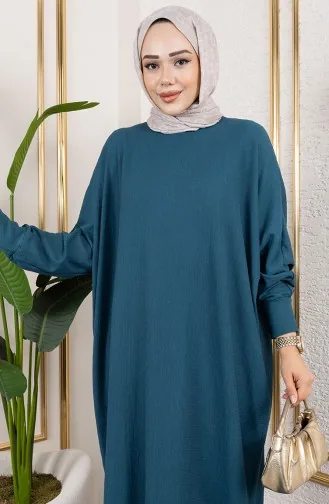 Robe En Crêpe à Manches Chauve-souris 2000-07 Pétrole 2000-07