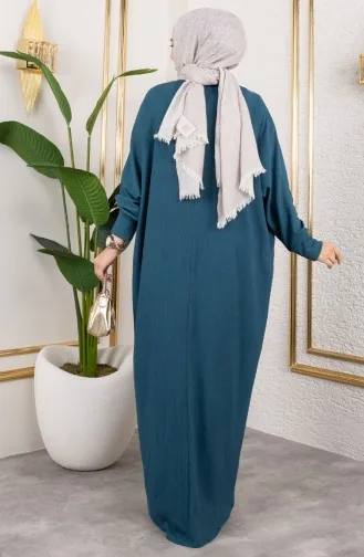 Robe En Crêpe à Manches Chauve-souris 2000-07 Pétrole 2000-07