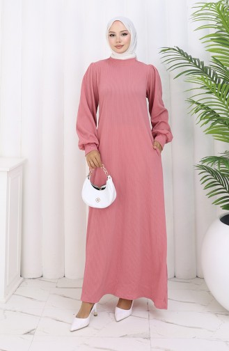 Robe Plissée 0159-01 Rose Poudré 0159-01