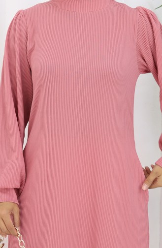 Robe Plissée 0159-01 Rose Poudré 0159-01