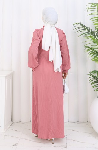 Robe Plissée 0159-01 Rose Poudré 0159-01