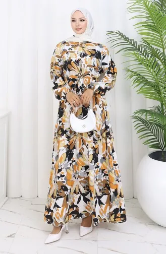 Modal Fabric Half Button Dress 0164-05 Mink Black 0164-05