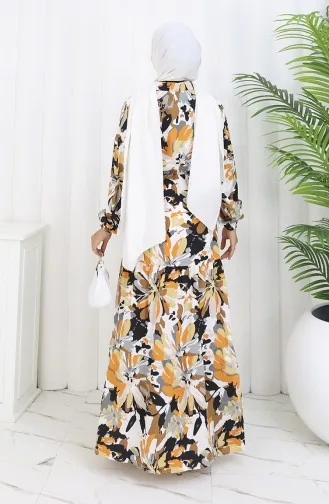 Modal Fabric Half Button Dress 0164-05 Mink Black 0164-05