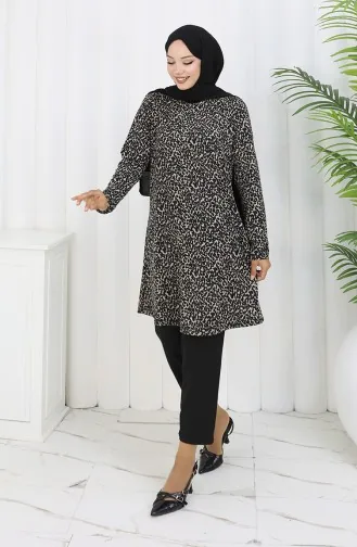 Tunique à Motifs 1001-01 Noir 1001-01