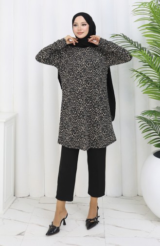 Patterned Tunic 1001-01 Black 1001-01