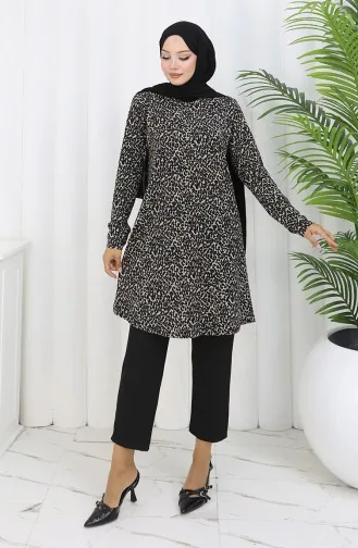 Tunique à Motifs 1001-01 Noir 1001-01