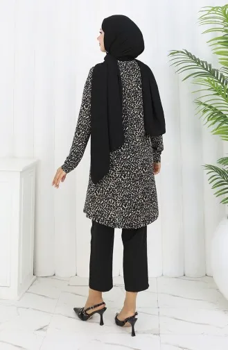 Tunique à Motifs 1001-01 Noir 1001-01