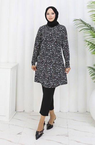 Patterned Tunic 1001A-01 Black 1001A-01