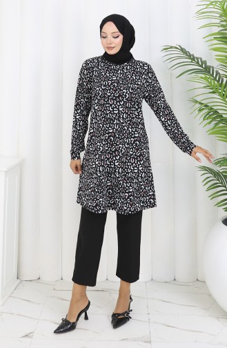 Patterned Tunic 1001A-01 Black 1001A-01