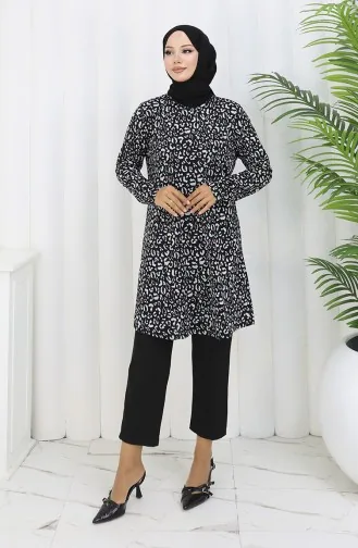 Gestreepte Tuniek 1001A-01 Zwart 1001A-01