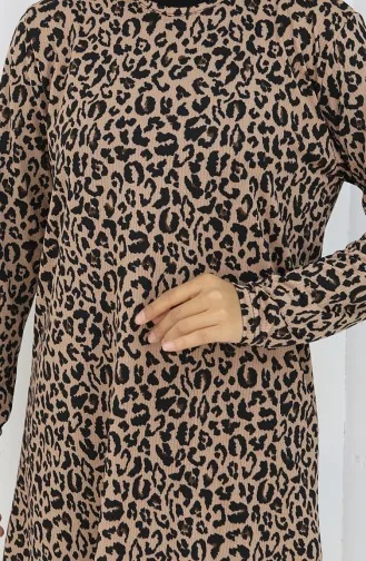 تونيك منقوش 1001A-02 لون القهوة بالحليب 1001A-02