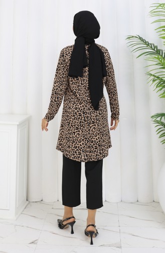 Patterned Tunic 1001A-02 Milk Coffee 1001A-02
