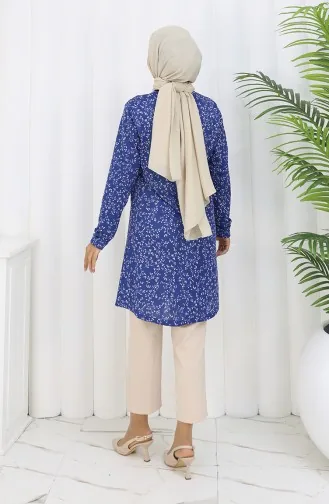 Tunique à Motifs 1001B-01 Bleu Marine 1001B-01