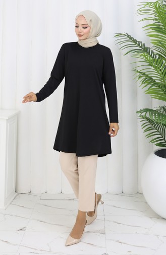 Striped Tunic 1001C-01 Black 1001C-01