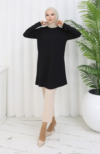 Striped Tunic 1001C-01 Black 1001C-01