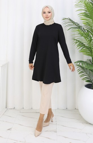 Striped Tunic 1001C-01 Black 1001C-01
