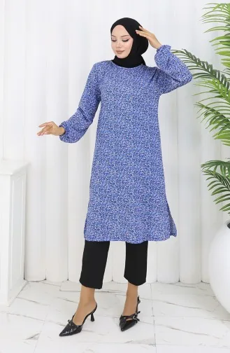 Gemusterte Tunika 1003-01 Indigo 1003-01