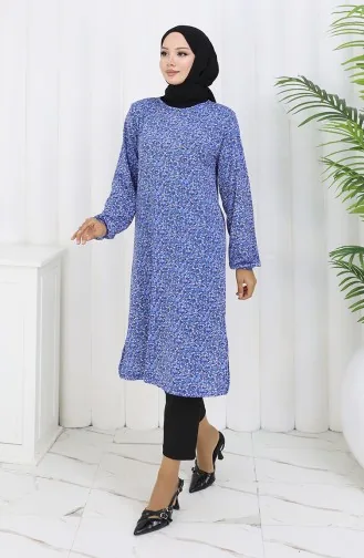 Gemusterte Tunika 1003-01 Indigo 1003-01