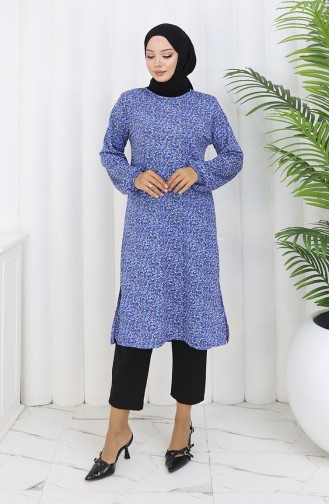 Patterned Tunic 1003-01 Indigo 1003-01