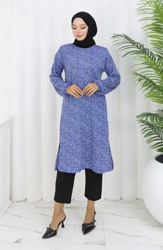 Gemusterte Tunika 1003-01 Indigo 1003-01
