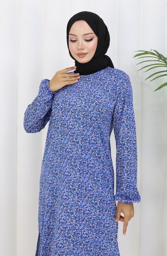 Patterned Tunic 1003-01 Indigo 1003-01