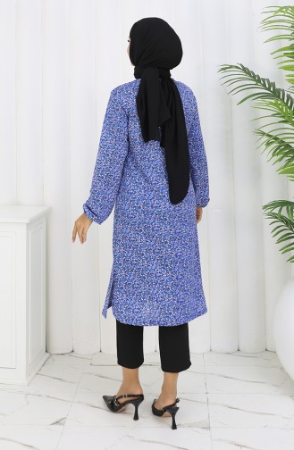 Patterned Tunic 1003-01 Indigo 1003-01