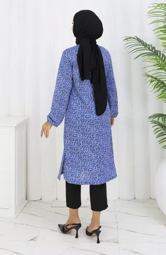 Gemusterte Tunika 1003-01 Indigo 1003-01
