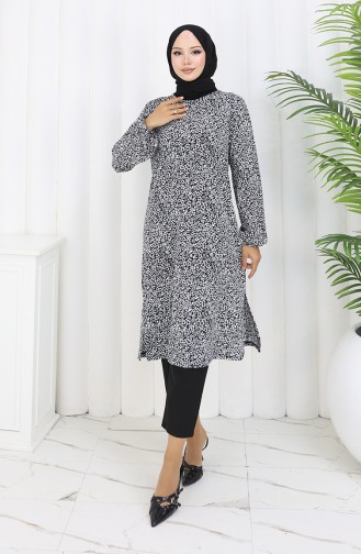 Patterned Tunic 1003A-01 Black 1003A-01