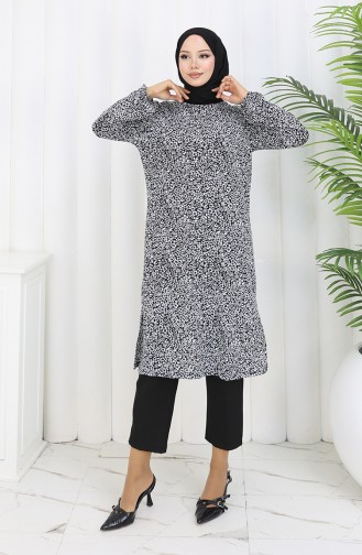 Patterned Tunic 1003A-01 Black 1003A-01