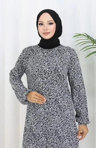 Gemusterte Tunika 1003A-01 Schwarz 1003A-01