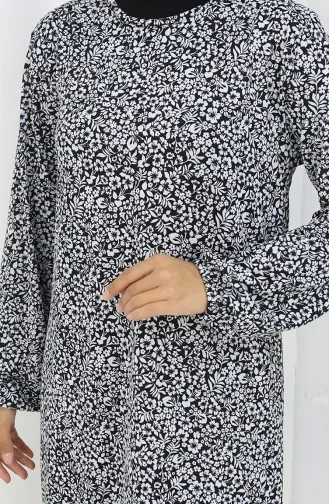 Gemusterte Tunika 1003A-01 Schwarz 1003A-01