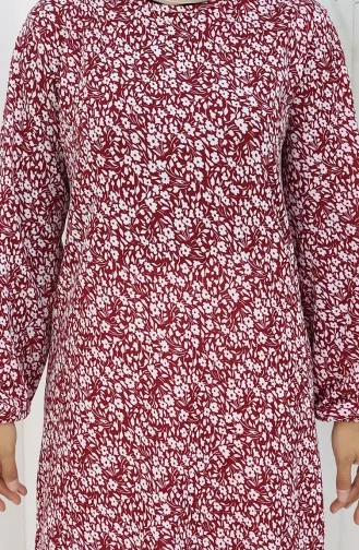 Patterned Tunic 1003B-01 Claret Red 1003B-01