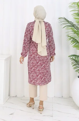 Patterned Tunic 1003B-01 Claret Red 1003B-01