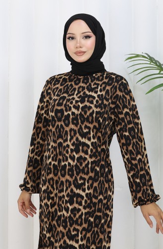 Leopard Patterned Tunic 1003C-01 Brown 1003C-01