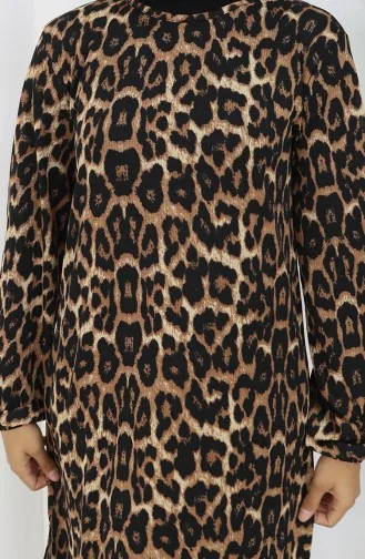 Leopard Patterned Tunic 1003C-01 Brown 1003C-01