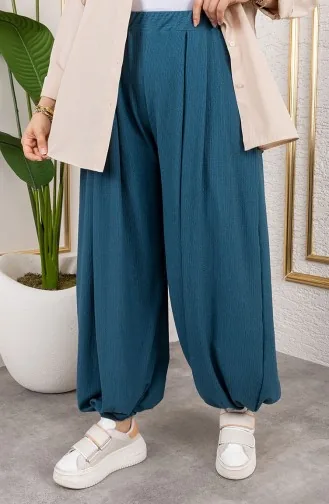 Elastic Waist Shalwar Trousers 0001-03 Petrol 0001-03