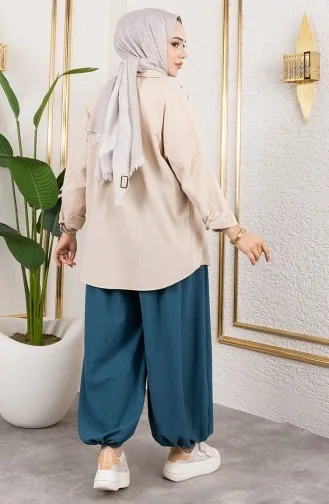 Elastic Waist Shalwar Trousers 0001-03 Petrol 0001-03