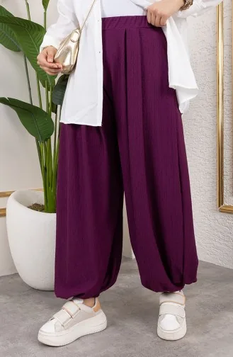 Pantalon Shalwar à Taille élastique 0001-04 Prune 0001-04