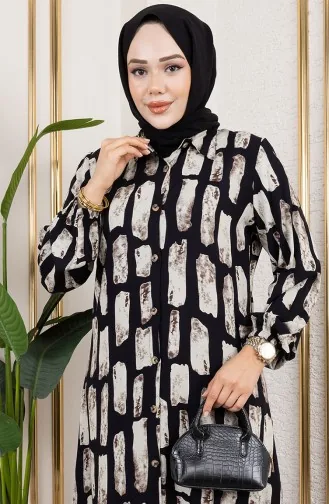 Checkered Viscose Tunic 0176-01 Mink 0176-01
