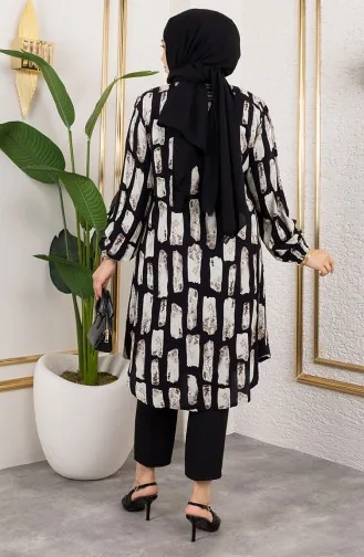 Checkered Viscose Tunic 0176-01 Mink 0176-01