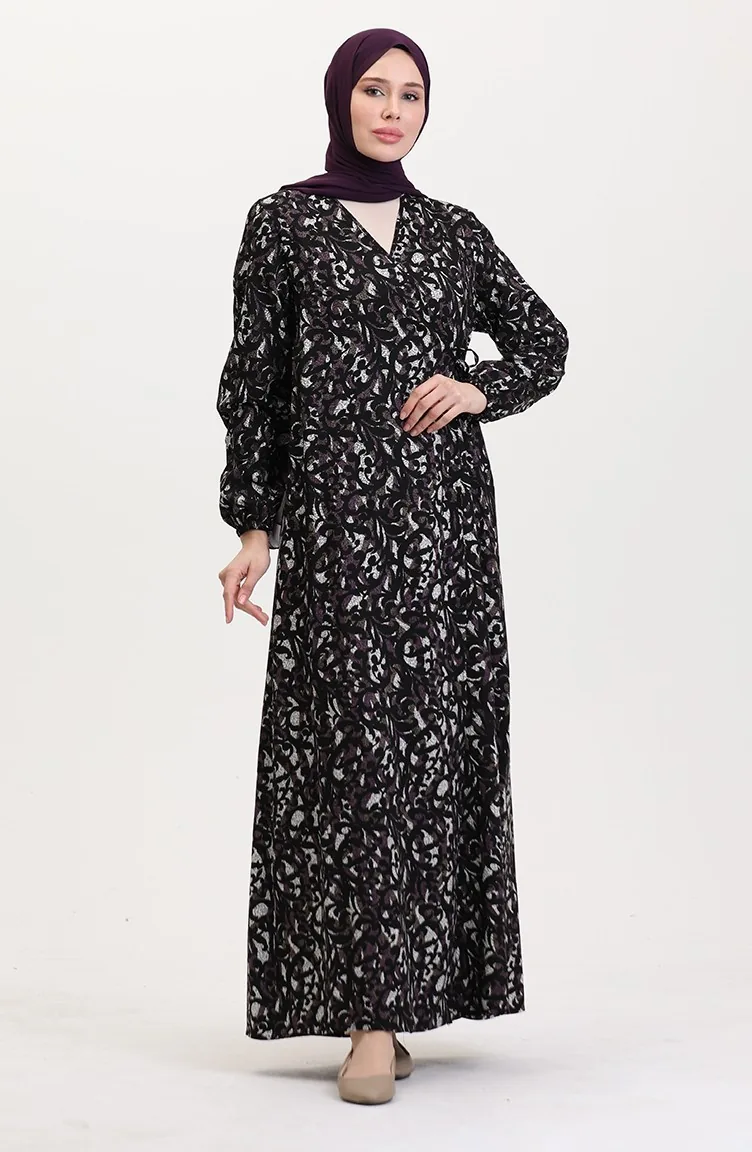 Side Tie Prayer Dress 4483AL-02 Plum 4483AL-02