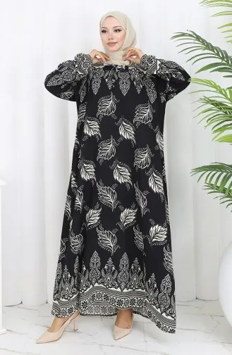 Viscose Collar Dress With Water-Solid Skirt 984585A-02 Black 984585A-02