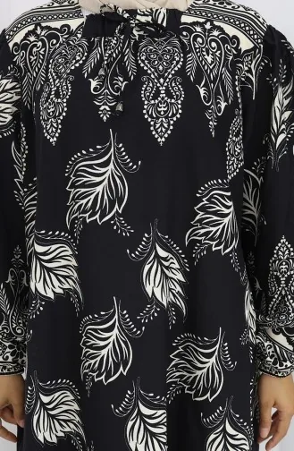 Viscose Collar Dress With Water-Solid Skirt 984585A-02 Black 984585A-02