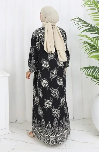 Viscose Collar Dress With Water-Solid Skirt 984585A-02 Black 984585A-02