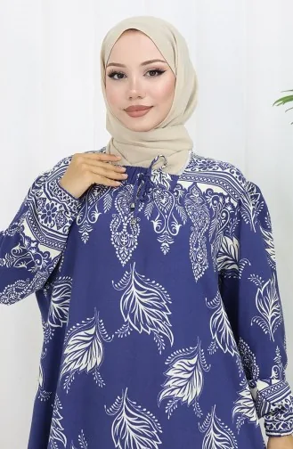 Viscose Kraagjurk Met Watervaste Rok 984585A-03 Indigo 984585A-03