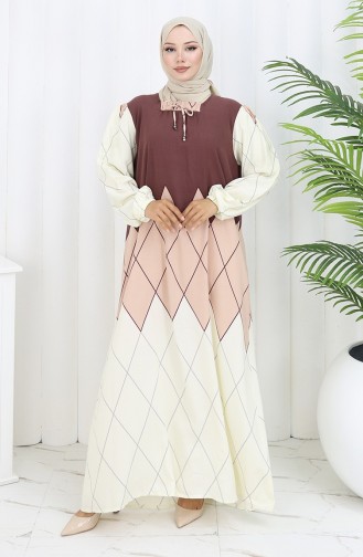Viscose Kraagjurk Met Watervaste Rok 984585D-02 Mink 984585D-02